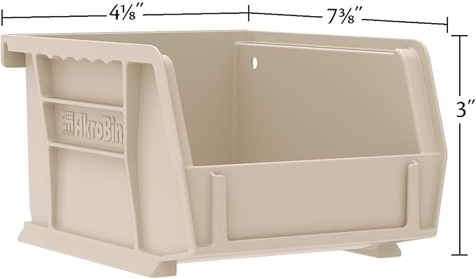 Akro-Mils 30220 AkroBins Plastic Storage Bins, 7"x4"x3", Red, 24-Pack | Space-Saving Stackable Bins for Garage, Pantry, Craft Organization - Image 2