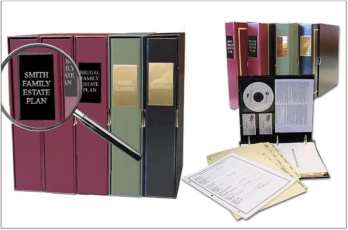 Customized Estate Planning Kit- Customized Binder, 18 Pre Printed Tabs and Fillable Personal Data Sheets (Name Stamped On Binder, Black with Silver) by CorpKit+Legal+Supplies