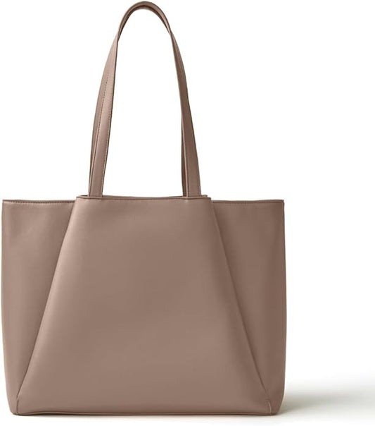 Work Tote Bags for Women 15.6 Inch Laptop with Zip Compartments | Vegan Leather Strcutured Professional Briefcase for Office, Meeting, Business with Padded Sleeve for Computer, water bottle by APRYL