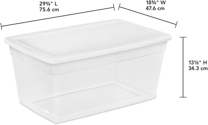 Sterilite Storage Box, Stackable Clear Plastic Bins, 90 Quart, 8-Pack | Heavy-Duty Organizing Containers with Snap-On Lids for Closet, Bathroom, and Office - Image 3