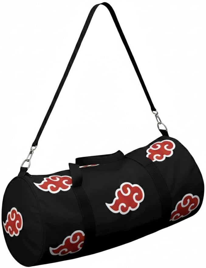 Anime Gym Bag for Women Men - Large Capacity Waterproof Workout Fitness Travel Sports Bags Fashion Street Camping Expandable Carry On Duffle Bag For Couple (Red Cloud) PTY by CrownLimitedSupply