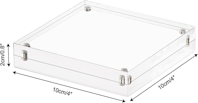 AMEITECH 4x4 Acrylic Picture Frame, Clear Double Sided Block Acrylic Photo Frames, Desktop Frameless Magnetic Photo Frames - 5 Pack | Double Sided Floating Magnetic Frames, 20mm Thick, Free Standing Desktop Display for Postcards, Pictures and Artworks - Image 3
