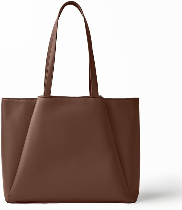 Work Tote Bags for Women 15.6 Inch Laptop with Zip Compartments | Vegan Leather Strcutured Professional Briefcase for Office, Meeting, Business with Padded Sleeve for Computer, water bottle by APRYL