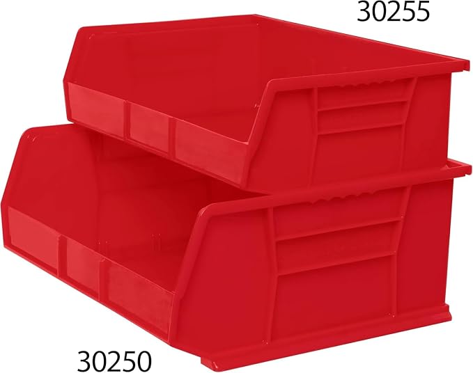 Akro-Mils 30250 AkroBins Plastic Storage Bins, 15"x16"x7", Red, 6-Pack | Space-Saving Stackable Bins for Garage, Pantry, Craft Organization - Image 12