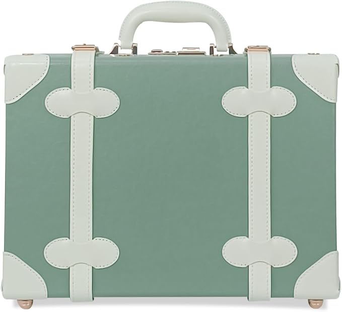 Unitravel Baby Keepsake Case, 16" Handmade Memory Storage Box, Newborn Keepsake Box, Vintage Suitcase for Baby Shower, Baptism, Naming Ceremony or Birthday (Mint Green) by Unitravel