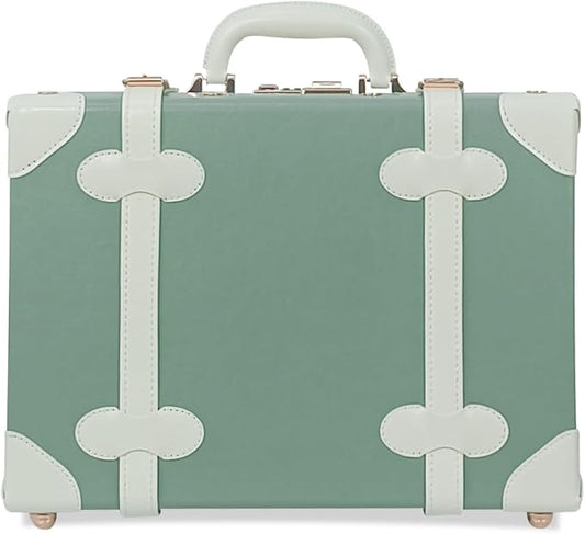 Unitravel Baby Keepsake Case, 16" Handmade Memory Storage Box, Newborn Keepsake Box, Vintage Suitcase for Baby Shower, Baptism, Naming Ceremony or Birthday (Mint Green) by Unitravel