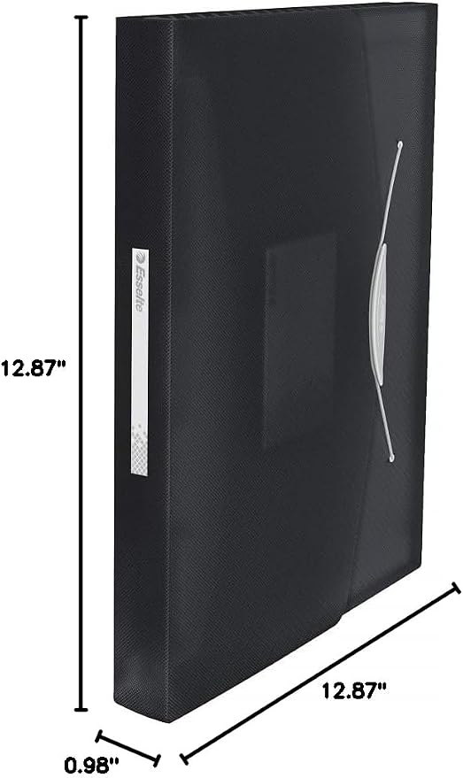 Esselte A4 Expanding Project File, Integrated Index with 6 Expanding Compartments, Elastic Closure, Flexible Plastic, Black, VIVIDA Range, 624017 - Image 4