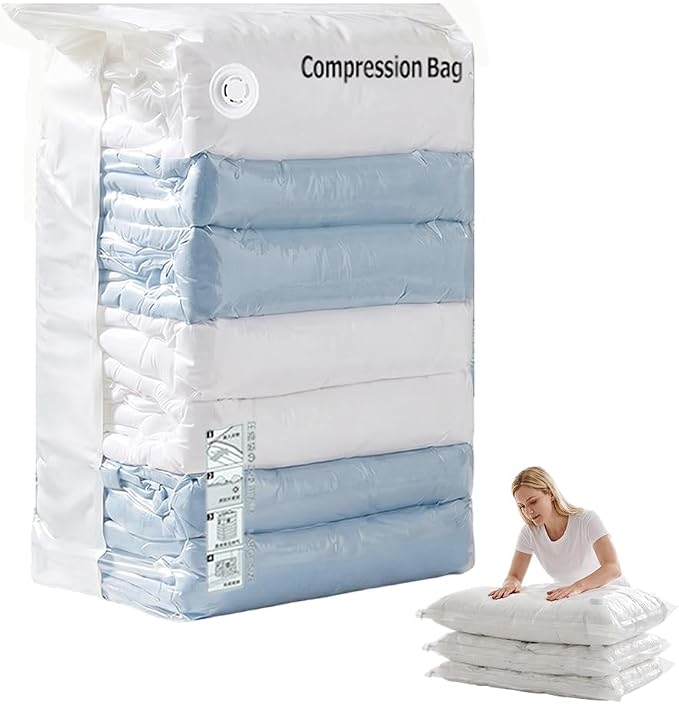 No‑Pump Vacuum Storage Bags,Reusable Cube Compression Space Saver Bags,3 Sizes Press & Seal Compression for Clothes, Bedding & Travel (1, 39.37 * 31.49") by ANYSENTHome