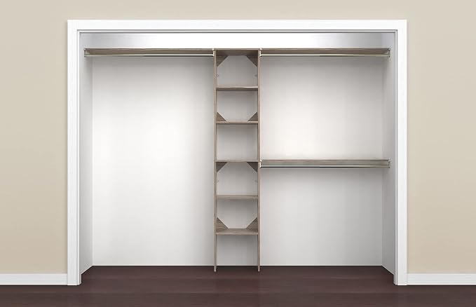 ClosetMaid 1951140 SuiteSymphony 16-Inch Closet Organizer with Shelves, Natural Gray - Image 9