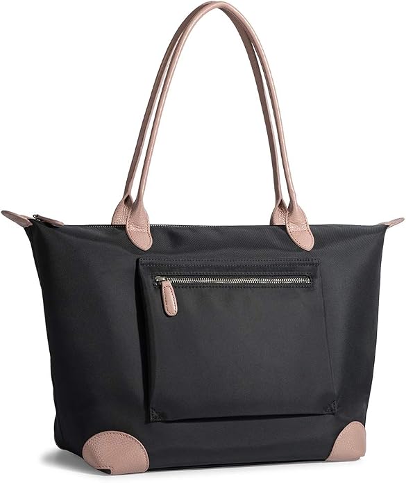 DORIS&JACKY Women Lightweight Tote Bag Designer Leather Work Shoulder Purse | Large Foldable Waterproof Nylon Hobo, Soft Fashion Casual Travel Gym Shopping Handbags with Long Leather Strap - Image 7