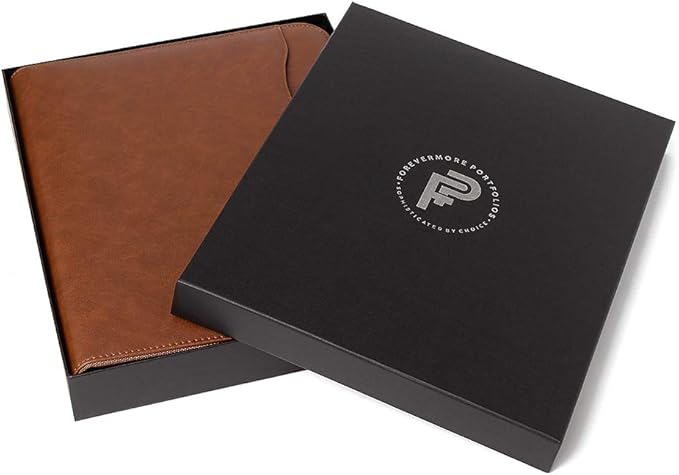Forevermore Portfolio Binder, 1.5" Permanent 3-Ring, Vegan Leather, Brown - Image 2