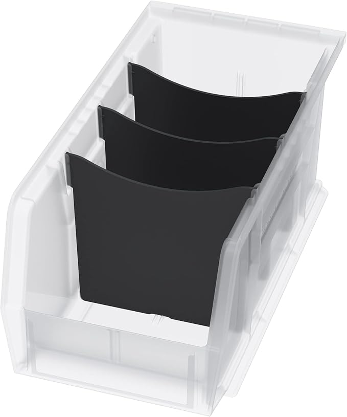 Akro-Mils 30230 AkroBins Plastic Storage Bins, 11"x5"x5", Clear, 12-Pack | Space-Saving Stackable Bins for Garage, Pantry, Craft Organization - Image 13
