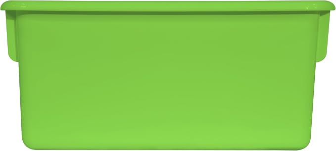 Wood Designs Cubby Storage Bin, Heavy Duty Plastic Containers for Kids Lime Green Cubby Tray Set of 30 - Image 4