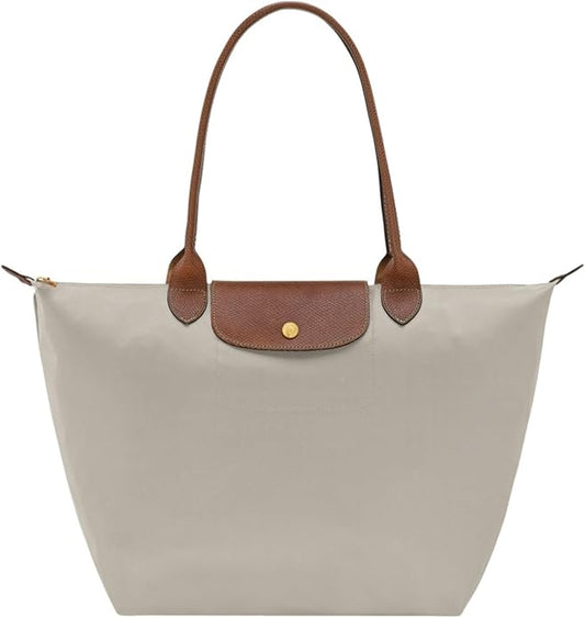 Women's Nylon Tote Bag, Large Capacity Waterproof Shoulder Bags, Spacious Handbag with Metal Zipper & Compartments by Unknown