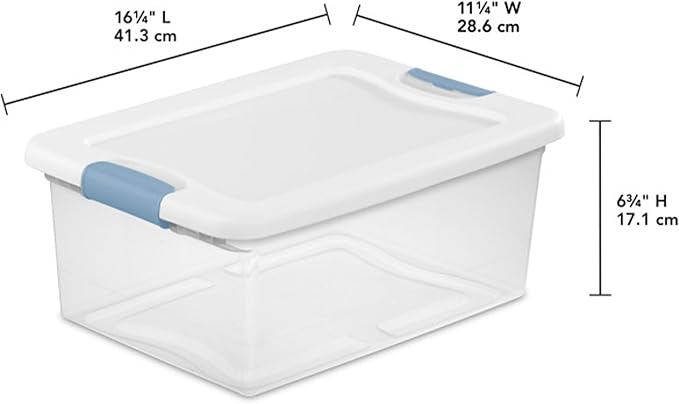 Sterilite Latching Box with Lids for Home and Office, 15 Quart, 48-Pack | Heavy-Duty and Stackable Plastic Containers with Latches for Closet, Cabinet, Bedroom, Bathroom and Dorm Room Organization - Image 2