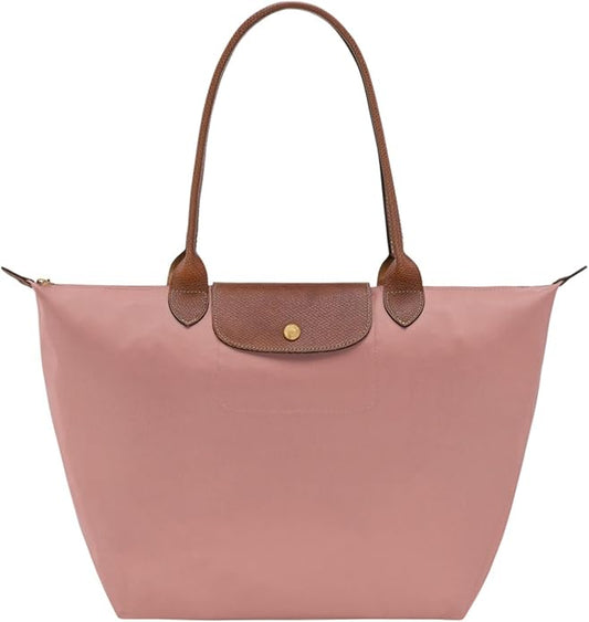 Women's Nylon Tote Bag, Large Capacity Waterproof Shoulder Bags, Spacious Handbag with Metal Zipper & Compartments by Unknown