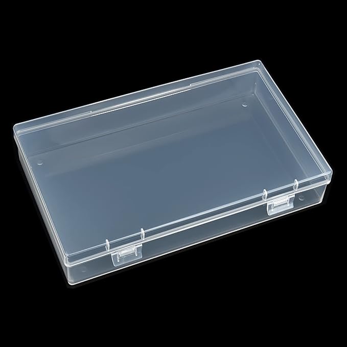 4 Pack Rectangular Clear Plastic Storage Containers | 7.87 x 4.72 x 1.38 inch, Hinged Lid, For Beads and Small Craft Items - Image 7