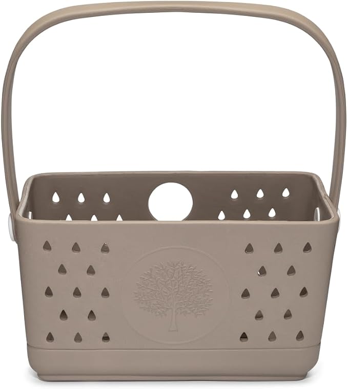 Parker Baby Bath Caddy | BPA Free & Food Grade Shower Caddy Organizer for Toys & Supplies | Quick-Dry, Sturdy & Perfect Size Shower Basket w/Handle in Neutral Colors | BPA-free, food-grade shower caddy & bath organizer that stores toys and bath supplie... by ParkerBabyCo