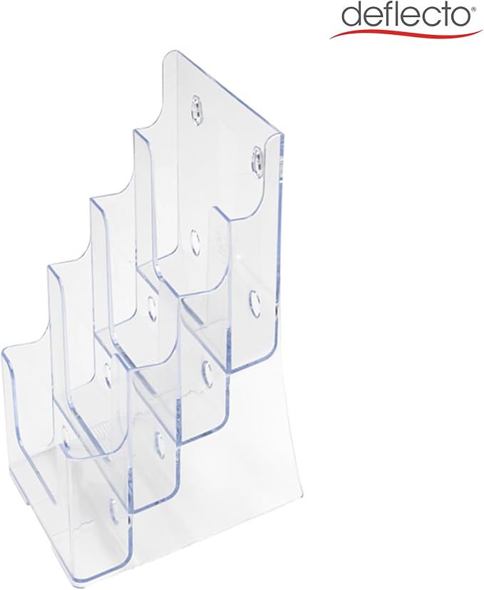 Deflecto 77901 Four-tier multi-compartment medium size docuholder, 6-1/2wx6-1/4dx10h, clear - Image 4