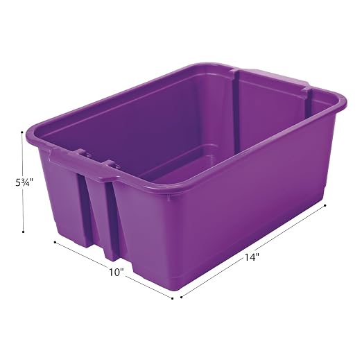 Really Good Stuff Classroom Stacking Bins, Set of 6 | 14" L x 10" W x 5.75" H - Image 8