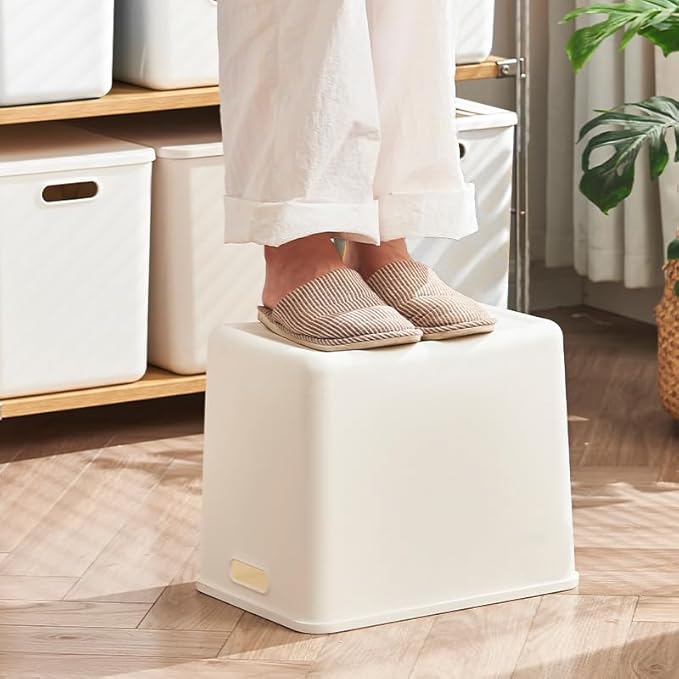 10 pack large plastic White storage bins with Lids, Toy Box Chest with Handle，Organizer Containers Baskets for Baby,Nursery，Shelves，Playroom, Bedroom，Office,Closet，home (White, 5XL+5S) - Image 6