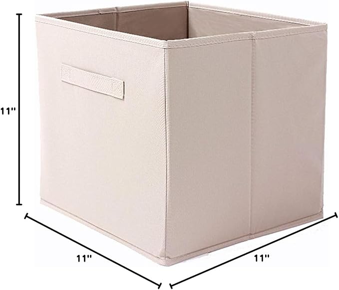 Storage Bins - Set of 6 - Storage Cubes | Foldable Fabric Cube Baskets Features Dual Handles. Cube Storage Bins. Closet Shelf Organizer | Collapsible Nursery Drawer Organizers - Image 4