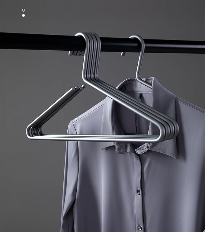 Premium Matte Titanium Gray Aluminum Coat Hangers 10 Piece Set, 16.5” Extra Smooth & Durable Metal Shirt Dress Hanger,Aluminum Alloy Hanger,Clothing Support,Clothing Hang by WONQEXZ