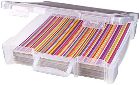 ArtBin 6913AB Portable Art & Craft Organizer with Handle, Holds Up to 12" x 12" Paper, [1] Plastic Storage Case, Clear - Image 2