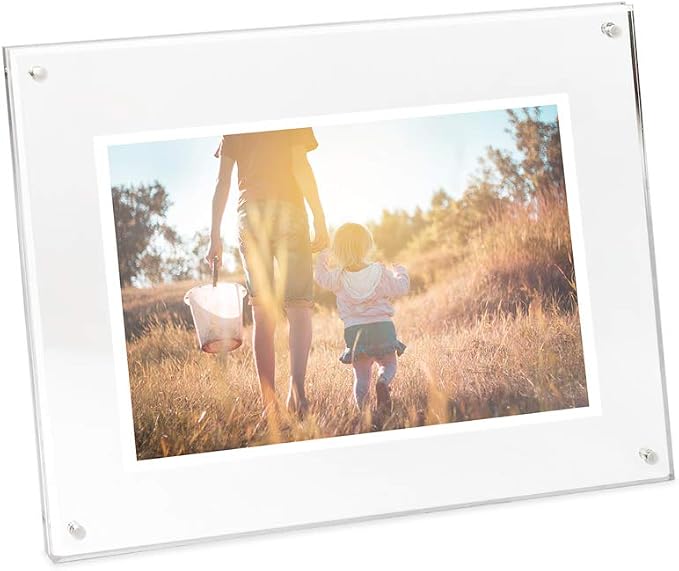 Isaac Jacobs 4x6 Clear Acrylic Magnetic Picture Frame with Two-Way Easel | Plain Acrylic Picture Frame, Magnetic Photo Frame, Made for Tabletop Display - Image 4