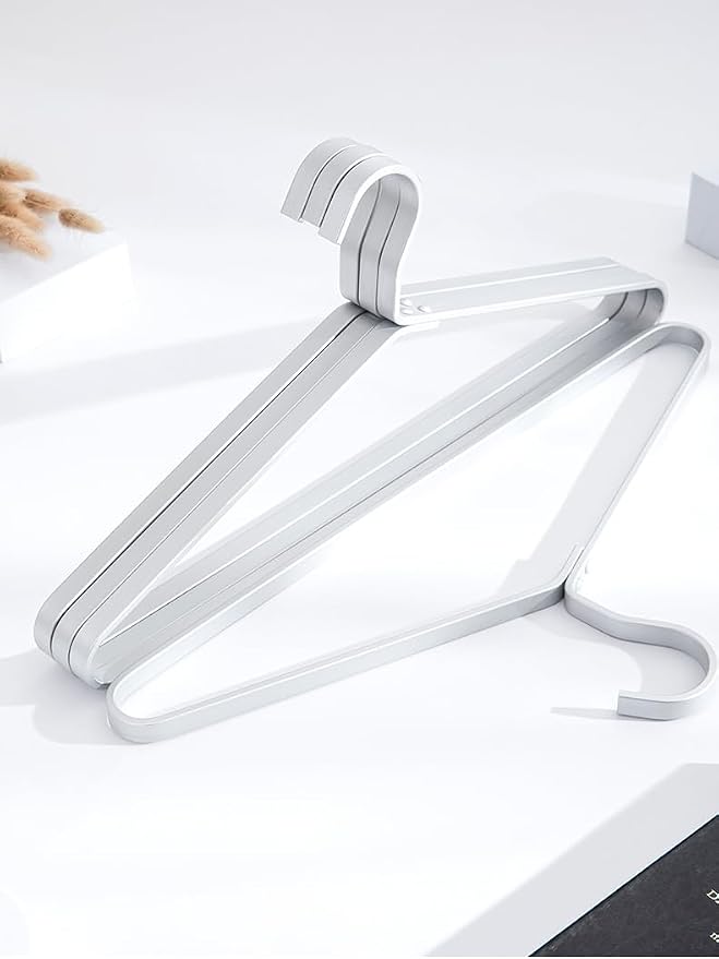 Premium Matte Silvery Aluminum Coat Hangers 90 Piece Set, 16.5” Extra Smooth & Durable Metal Shirt Dress Hanger,Aluminum Alloy Hanger,Clothing Support,Clothing Hang - Image 6