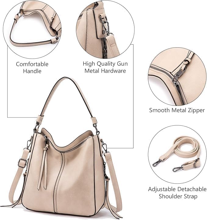 Hobo Crossbody Bag for Women, Designer Shoulder Purse Handbags - Image 4
