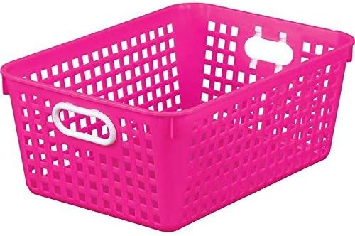 Really Good Stuff Large Plastic Storage Baskets with Handles - 6 Pack | 13.75" x 9.75" x 5", Neon Group Colors, for Books & Supplies, Organize Classroom & Home - Image 8