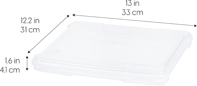 IRIS USA Board Game Storage |Made in USA| Slim Craft Case (4-Pack) - Clear | Fits 8.5" x 11" & A4 Paper, Organizers with Built-In Handle & Snap-Tight Lids, Containers for Puzzles, Art & Scrapbooking - Image 2