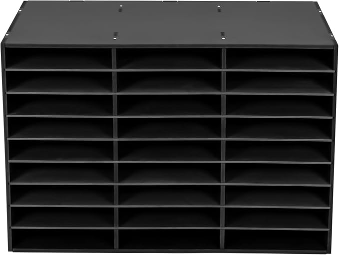 Mail Sorter Organizer, Black Mailbox for Classroom, 27 Compartments Literature Organizer, Desktop File Sorter, Paper Organizer for Home School Office (27 Slots Black) - Image 6
