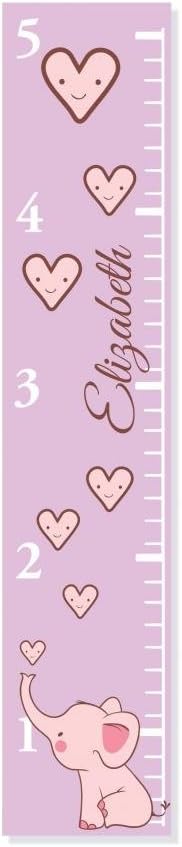 Growth Chart, Elephant Growth Chart, Pink Elephant Growth Chart, Custom Growth Chart, Custom Pink Growth Chart, Canvas Growth Chart HN4 by DecorDesignsDecals