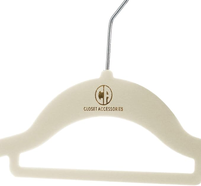 Velvet hangers, non-slip ultra slim space saving hanger, with notches, tie bar, and swivel hooks, 30 pack, with bonus 20 matching velvet finger clips. (ivory [beige/white]) - Image 4