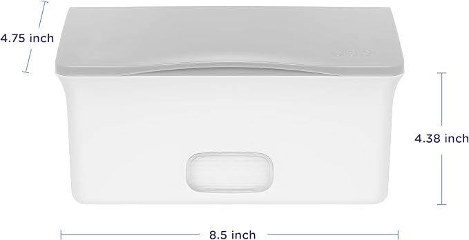 Ubbi Baby Wipes Dispenser Case, Baby Wipes Holder With Weighted Plate, Keeps Wipe's Fresh And Non-Slip Rubber Feet, Gray (Pack of 2) - Image 8