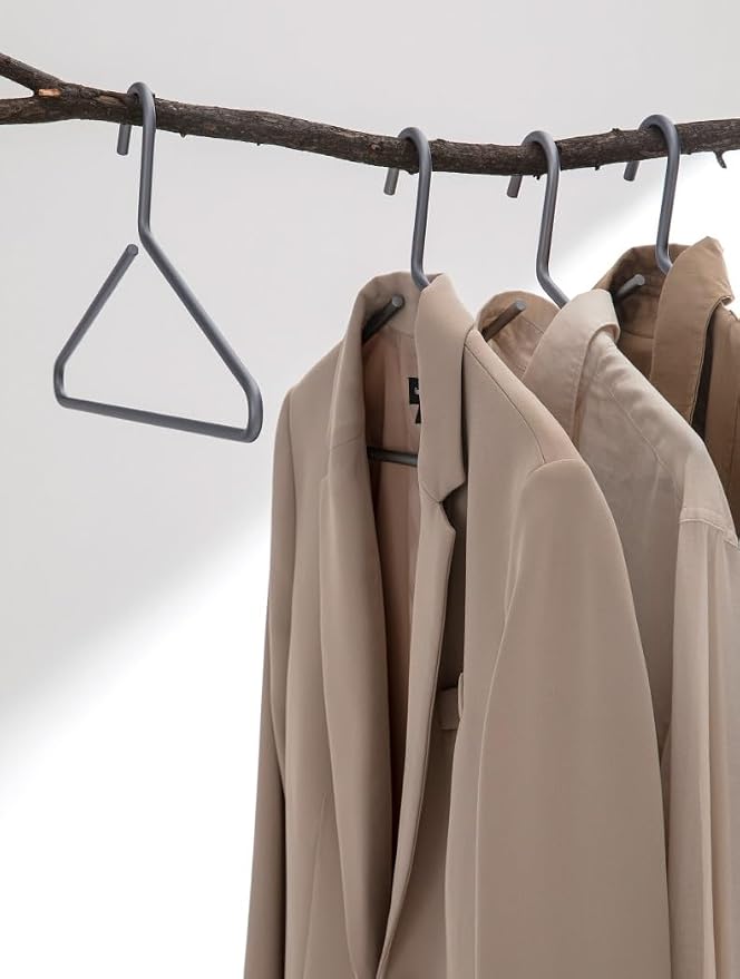 Premium Matte Titanium Gray Aluminum Coat Hangers 100 Piece Set, 16.5” Extra Smooth & Durable Metal Shirt Dress Hanger,Aluminum Alloy Hanger,Clothing Support,Clothing Hang - Image 4