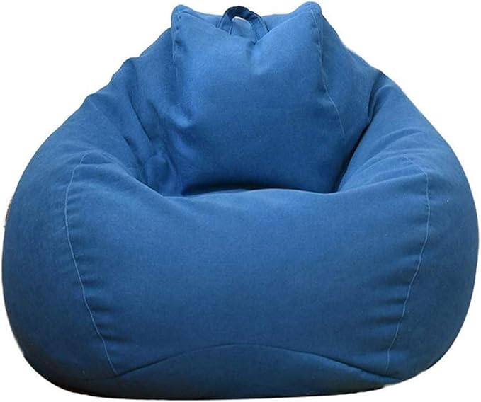 Stuffed Animal Storage Bean Bag Cover (No Filler) Extra Soft Beanbag Seat Chair Covers-Cotton Linen Memory Foam Beanbag Replacement Cover for Adults Children without Filling by ChenLee
