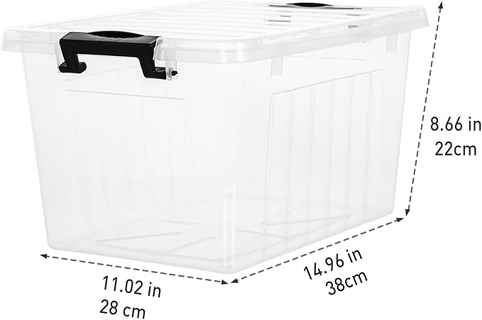 Citylife 22 Quart Clear Plastic Storage Bins with Lids 6-Pack | Stackable See-Through Craft Storage Box Latches Durable Containers Secure Pull Handle Organizing for Home Kitchen Pantry - Image 7
