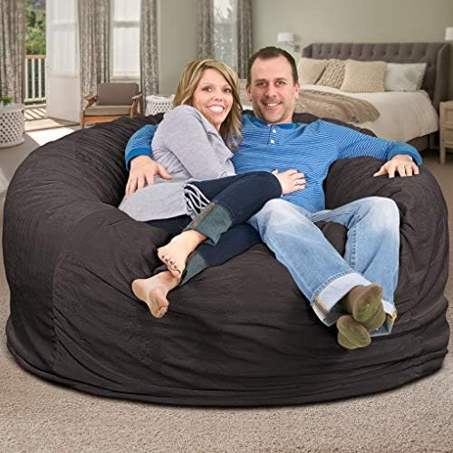 ULTIMATE SACK | 6 Ft Bean Bag Chair Replacement Cover Only | Grey Suede | Removable Washable Cover only - Image 8