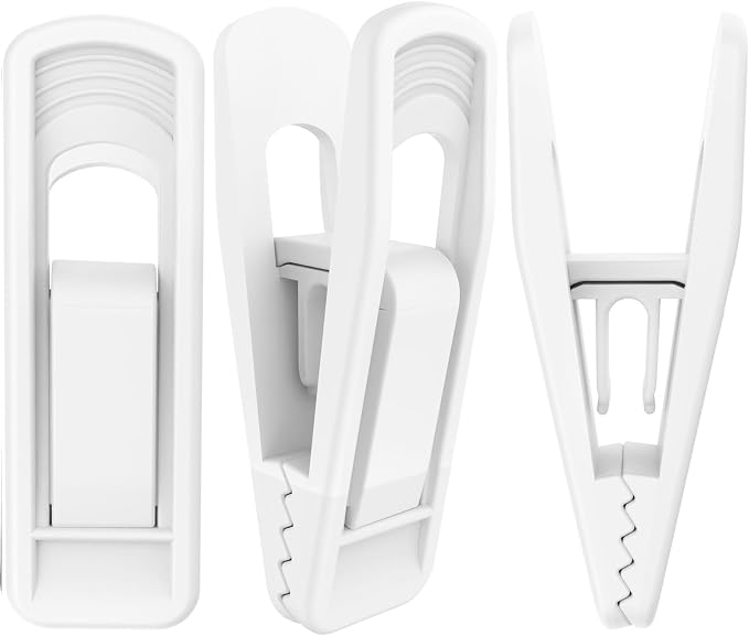 TOFIIGREM Hanger Clips for Velvet Hangers (White, 40 PCS), Non-Slip Plastic Clips Pant Skirt Hanger Socks Clips for Flocking Hangers by TOFIIGREM