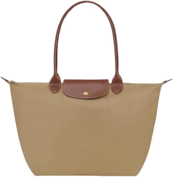 Women's Nylon Tote Bag, Large Capacity Waterproof Shoulder Bags, Spacious Handbag with Metal Zipper & Compartments by Unknown