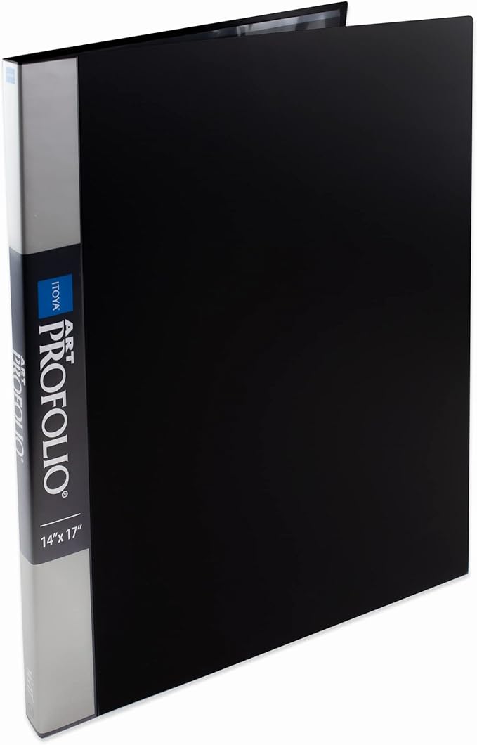 PROFOLIO 14x17 Acid-Neutral Art Portfolio with Customizable Cover, Black, 24 Two-Sided Clear Sleeves | 14x17 inch polypropylene pockets with 48 views and archival paper for art, photography and documents by Unknown
