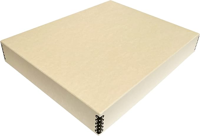 Lineco Museum Archival Storage Box, Drop Front, 17.75x22.75x3 in, Tan | Acid-Free with Metal Edge, Preserves Picture Longevity, Organize Photos, Newspapers, Prints, Documents, Crafts, DIY by Lineco