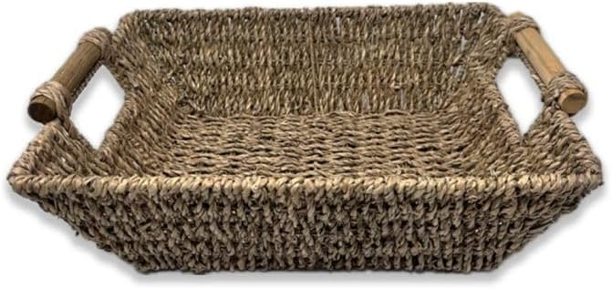 12 Pack Premium Handmade 14" Tall Kalani Seagrass Baskets with Bamboo Handle – Rustic Boho Organizers for Bathroom, Events, Kitchen Pantry, Living Room & Entryway - Bulk Supply Set - Image 8