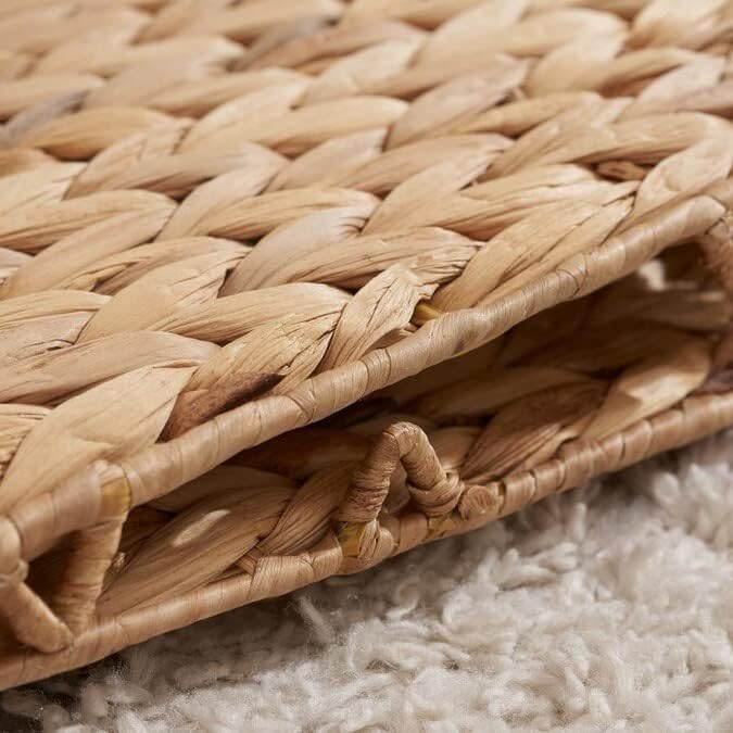 M4DECOR 10.5 x 10.5in Wicker Storage Baskets for Shelves, Water Hyacinth Storage Baskets, Woven Baskets for Storage, Wicker Storage Basket for Bedroom, Living Room (6 Packs 10.5x10.5in) - Image 6