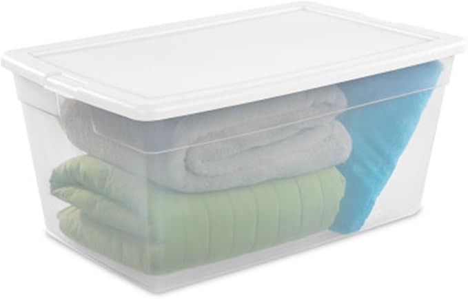 Sterilite Storage Box, Stackable Clear Plastic Bins, 90 Quart, 8-Pack | Heavy-Duty Organizing Containers with Snap-On Lids for Closet, Bathroom, and Office - Image 9