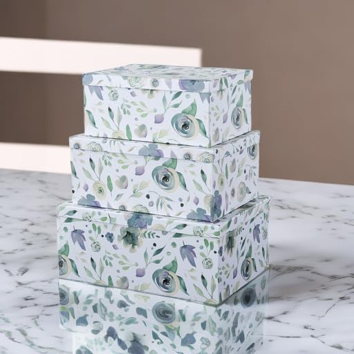 Soul & Lane - Handpicked Bouquet Floral Storage Boxes with Lids, Set of 3 | Large Nesting Cardboard Keepsake Boxes for Memories, Photos and Gifts, Pretty Containers for Home Decor and Organizing - Image 5