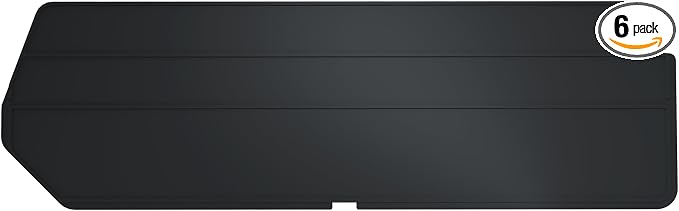 Akro-Mils 40234 Plastic Length Dividers for AkroBins Stackable Storage Bins Model 30234, Custom Storage Inserts for Tools, Crafts & Supplies, 6-Pack, Black by Akro-Mils